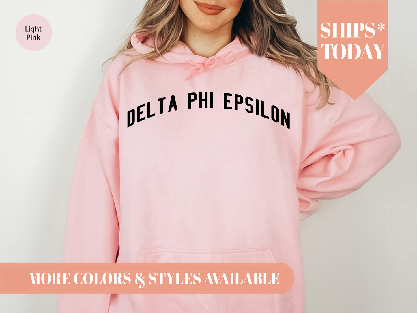 Delta Phi Epsilon Just Bold Sorority Hoodie _ 2381g