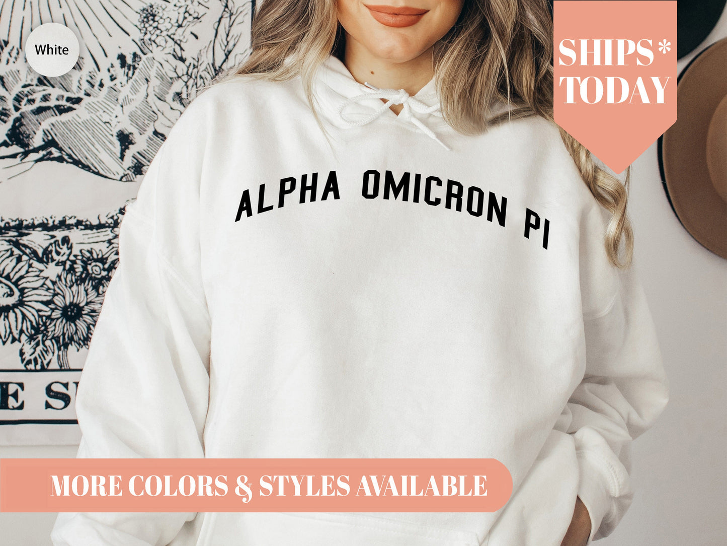 Alpha Omicron Pi Just Bold Sorority Hoodie _ 2373g