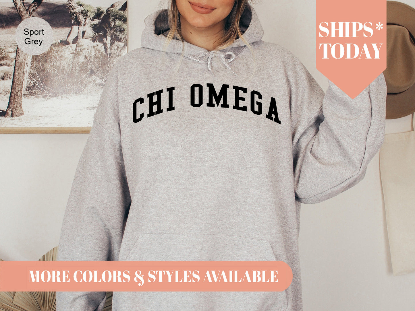 Chi Omega Just Bold Sorority Hoodie _ 2378g