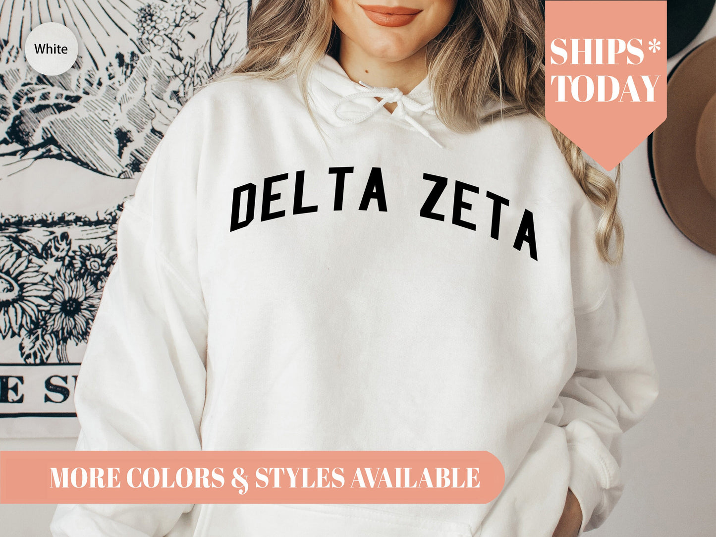 Delta Zeta Just Bold Sorority Hoodie _ 2382g