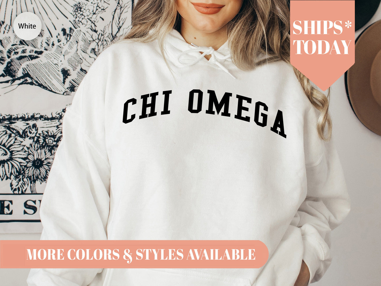 Chi Omega Just Bold Sorority Hoodie _ 2378g