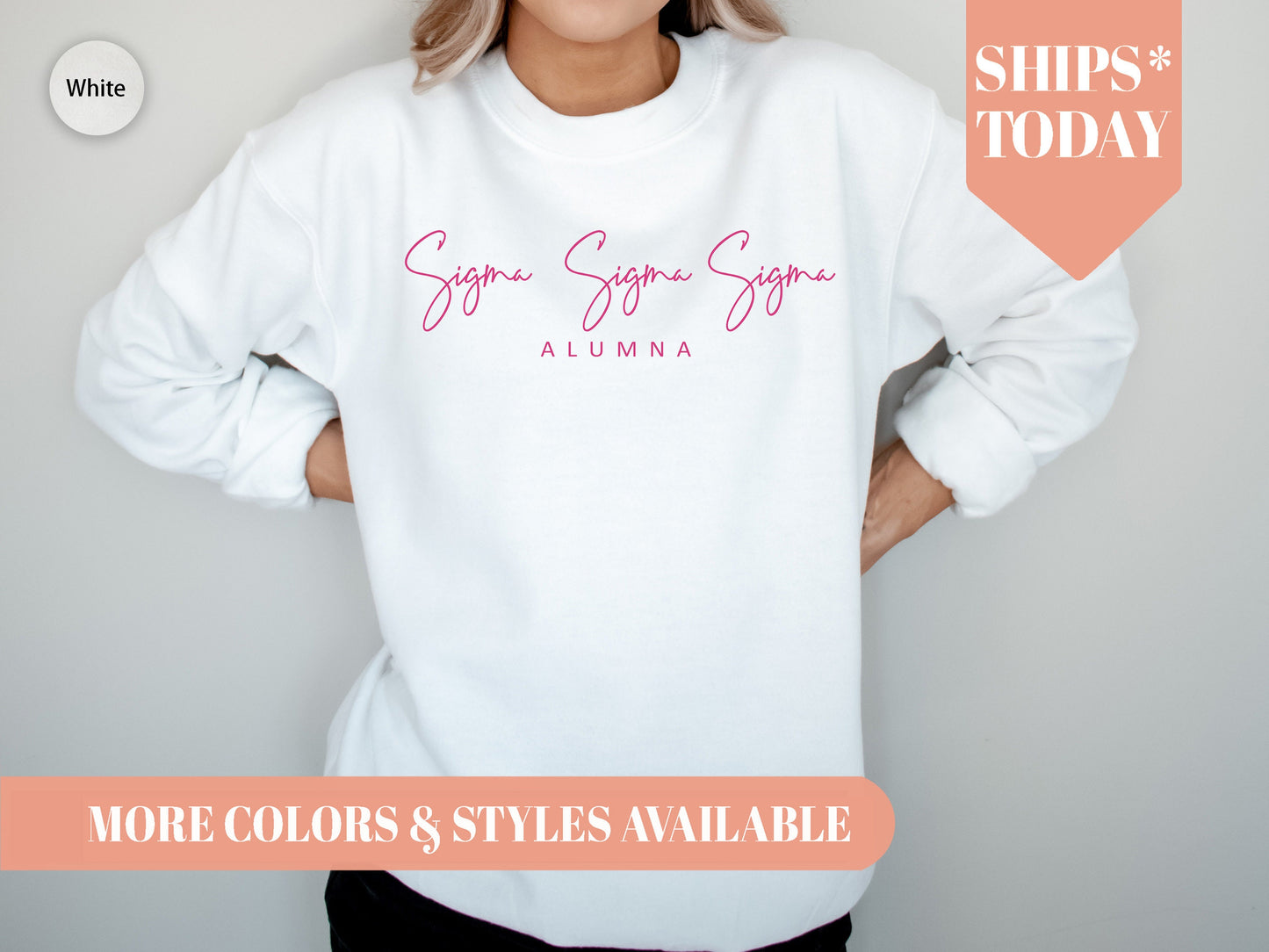 Sigma Sigma Sigma Simple and Sweet Alumna Sorority Sweatshirt _ 515g