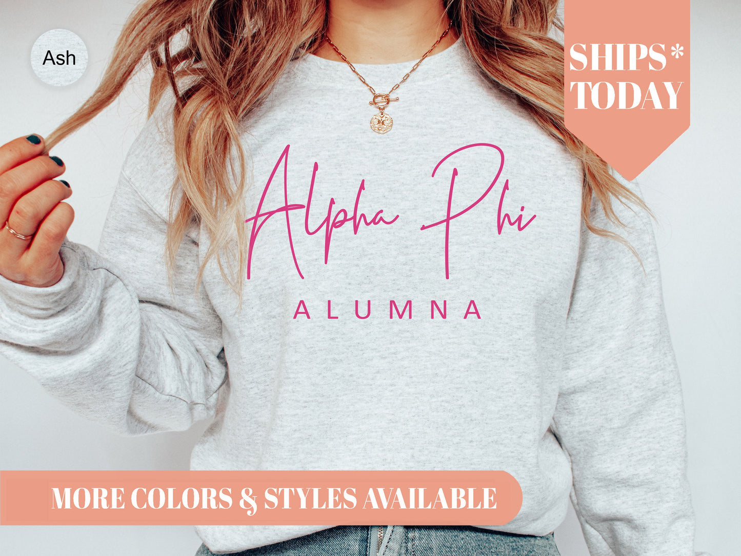 Alpha Phi Simple and Sweet Alumna Sorority Sweatshirt _ 497g