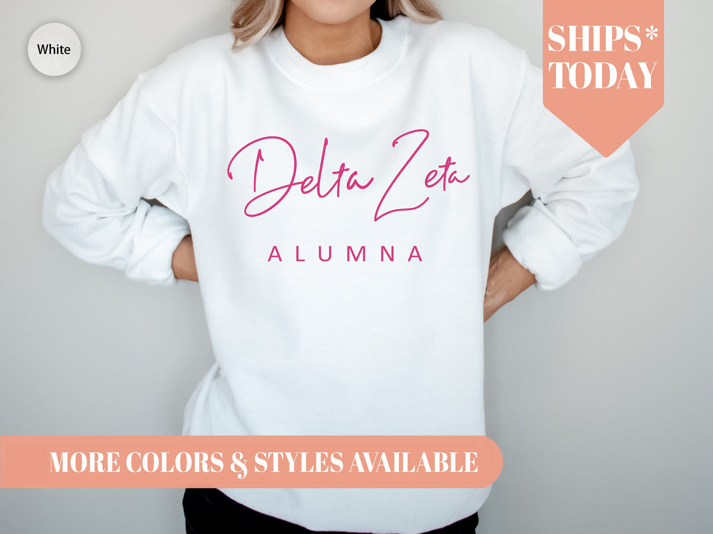 Delta Zeta Simple and Sweet Alumna Sorority Sweatshirt _ 505g