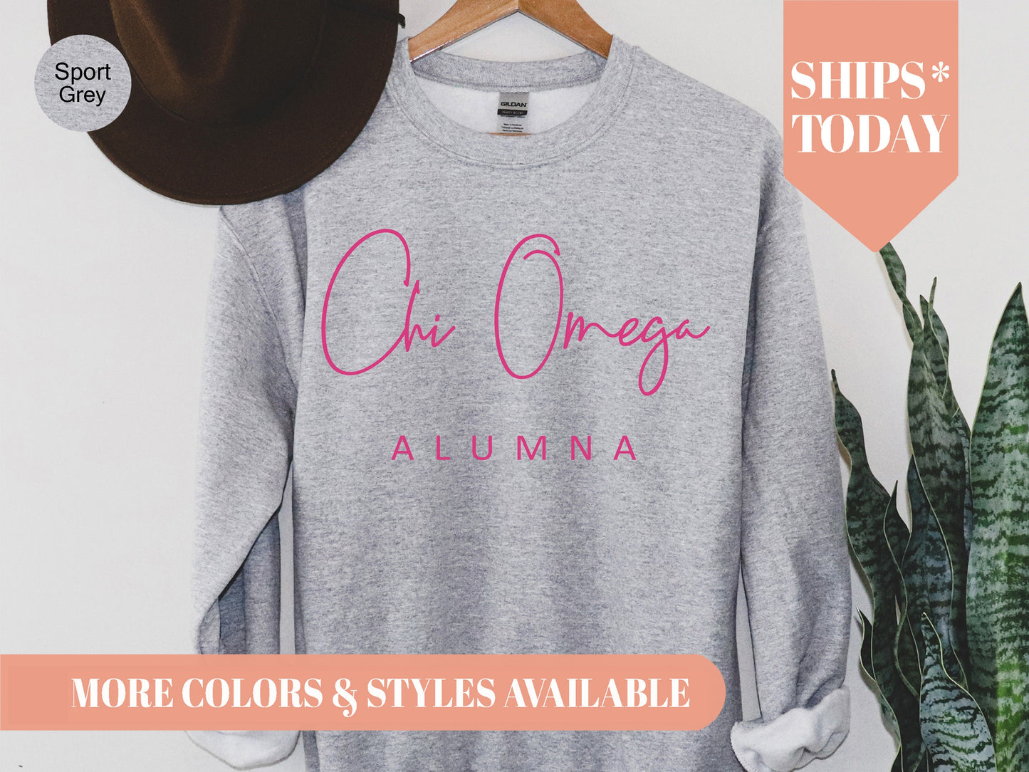 Chi Omega Simple and Sweet Alumna Sorority Sweatshirt _ 501g