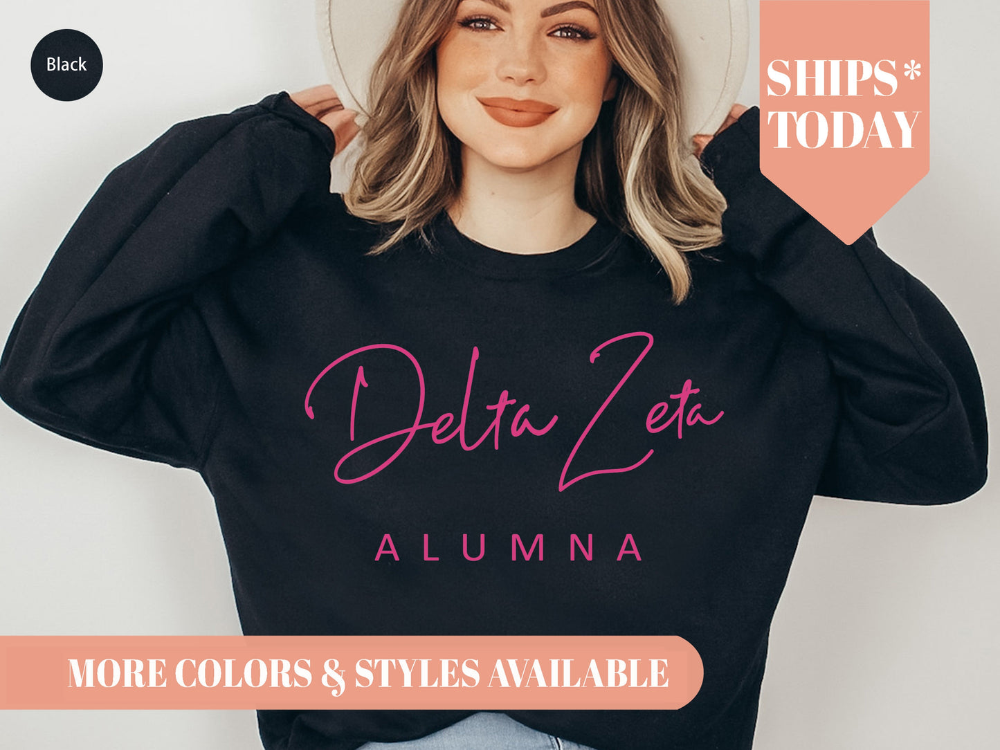 Delta Zeta Simple and Sweet Alumna Sorority Sweatshirt _ 505g