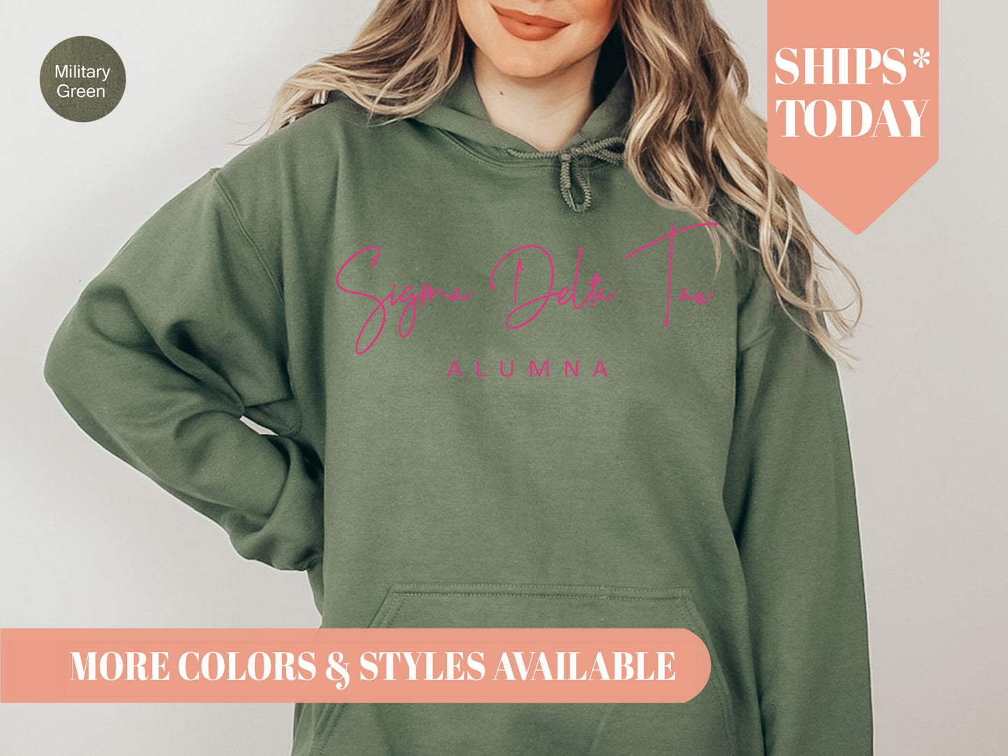 Sigma Delta Tau Simple and Sweet Alumna Sorority Hoodie _ 513g