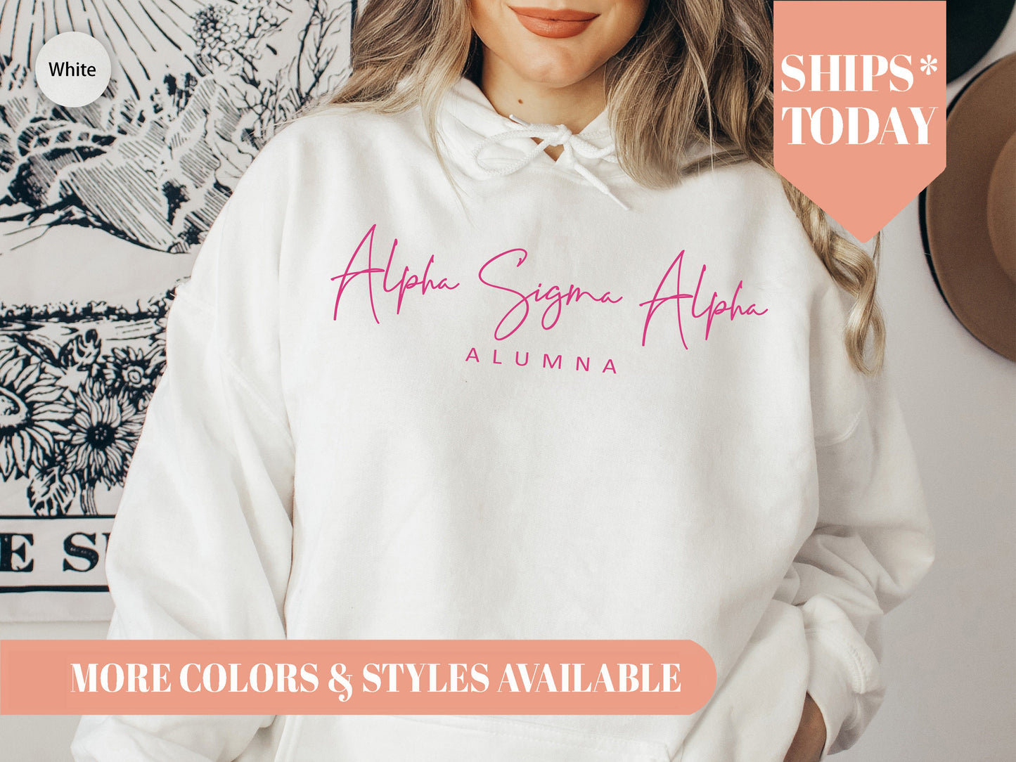 Alpha Sigma Alpha Simple and Sweet Alumna Sorority Hoodie _ 498g