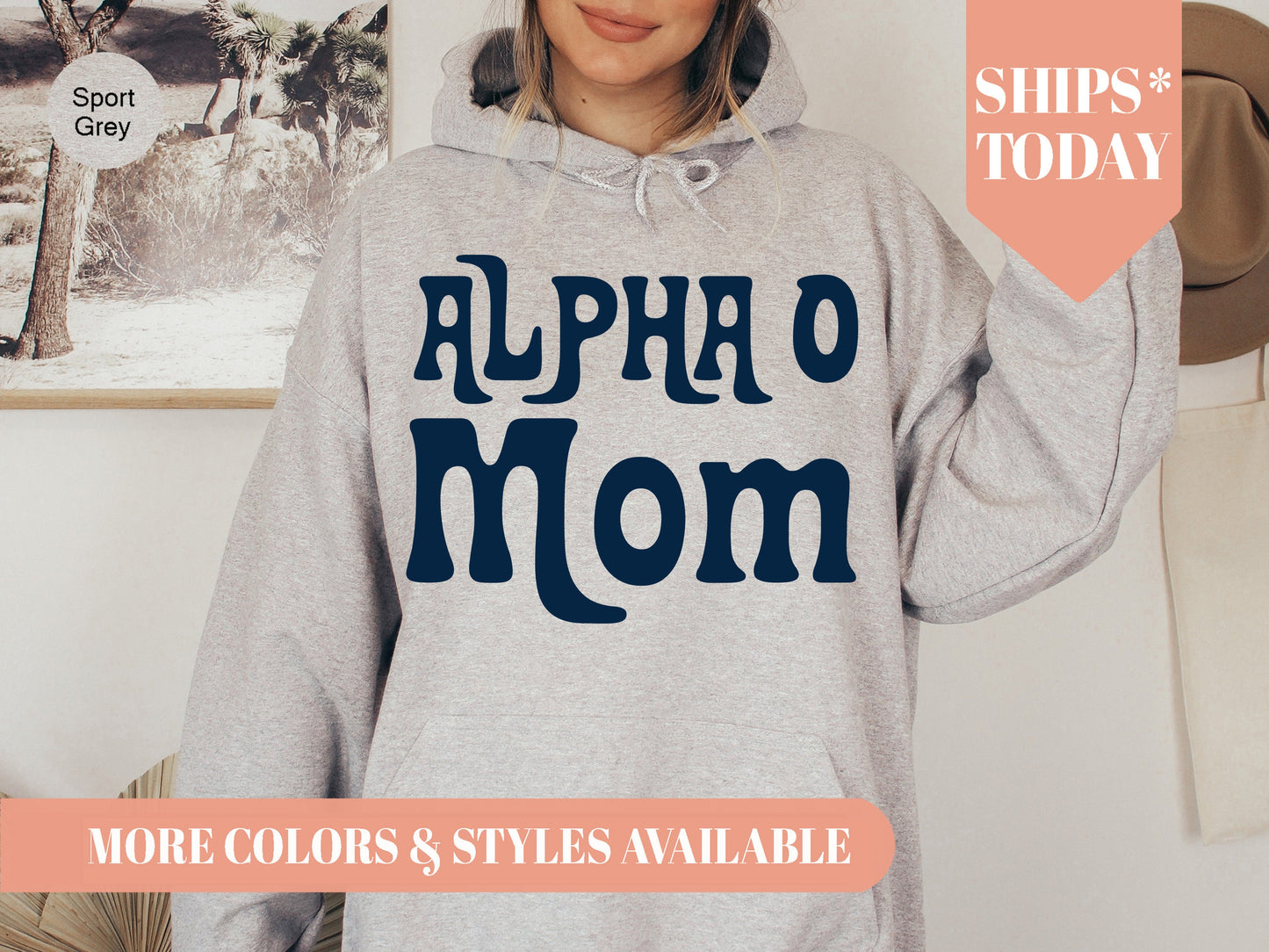 Alpha Omicron Pi Got it from my Mom Sorority Hoodie _ 3075g