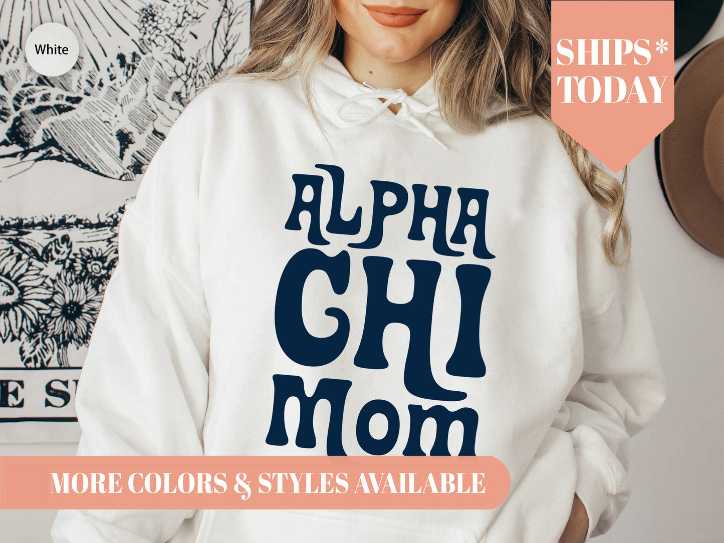 Alpha Chi Omega Got it from my Mom Sorority Hoodie _ 3071g