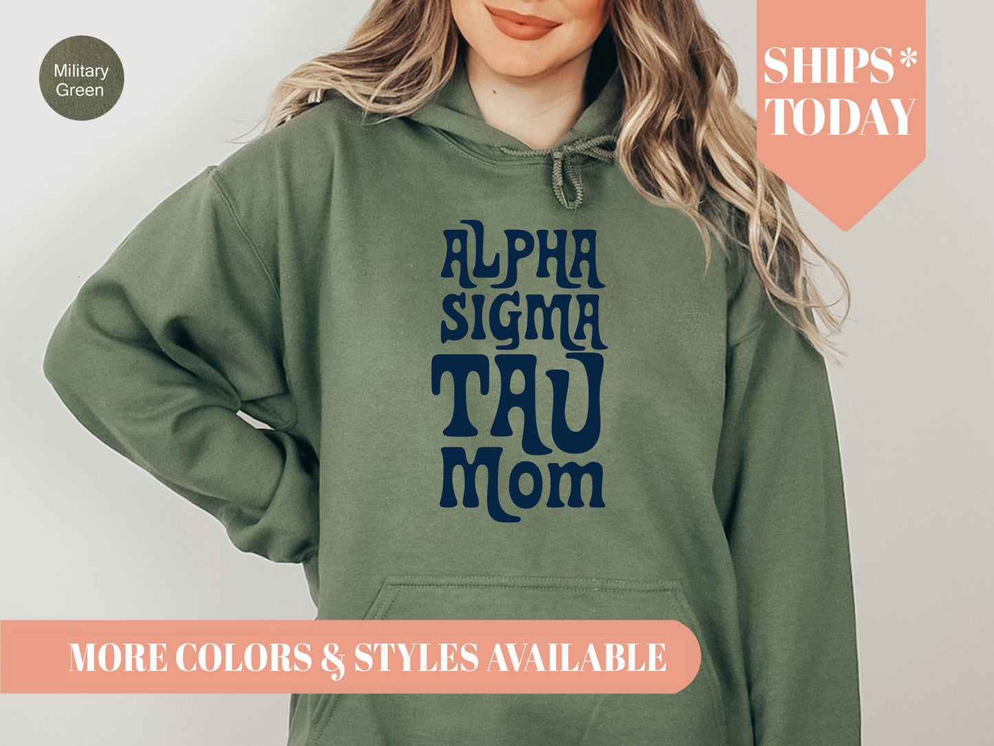 Alpha Sigma Tau Got it from my Mom Sorority Hoodie _ 3078g