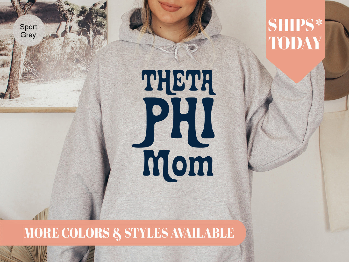 Theta Phi Alpha Got it from my Mom Sorority Hoodie _ 3095g