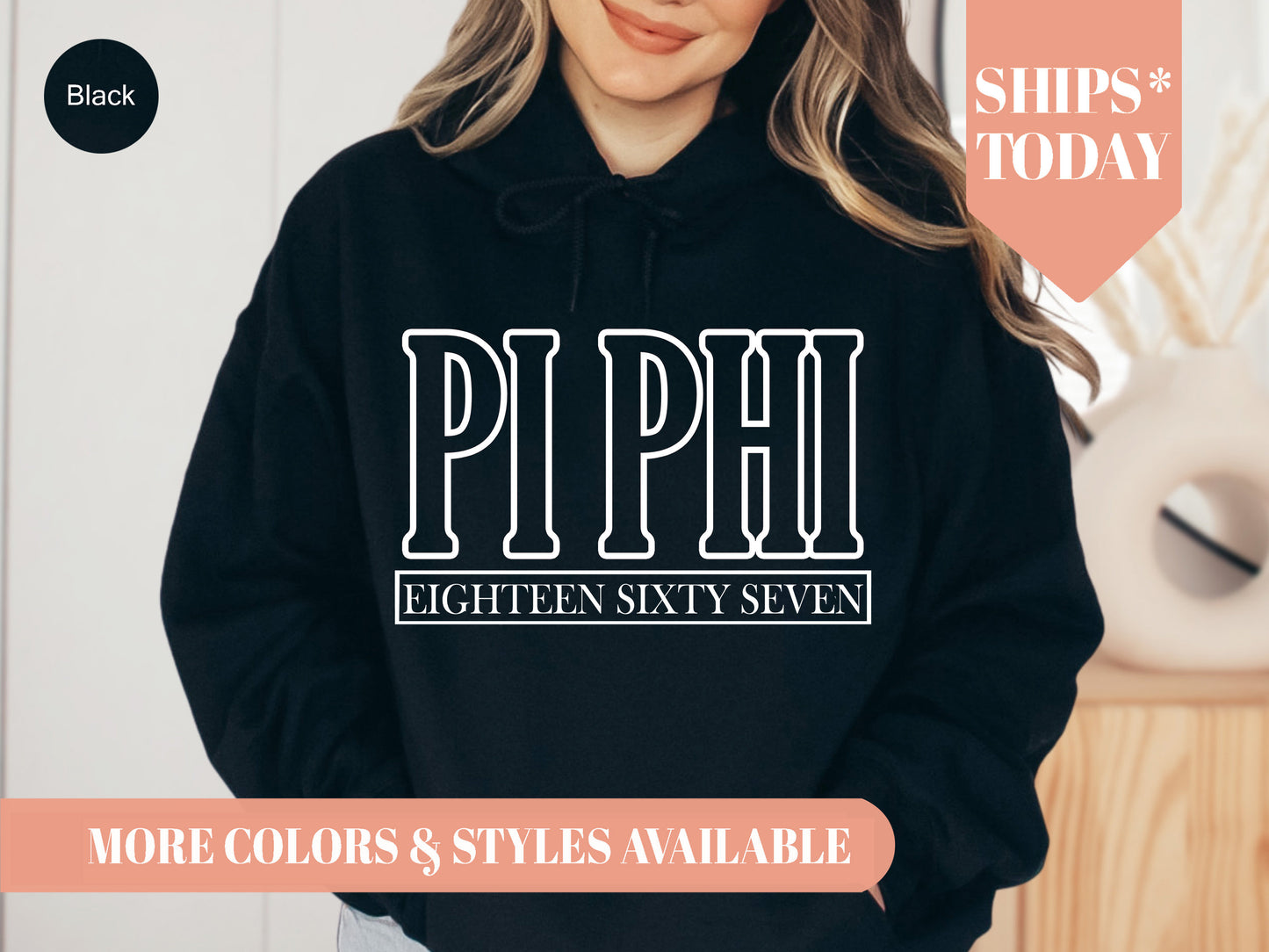 Pi Beta Phi Stencil Stacked Sorority Hoodie _ 2154g