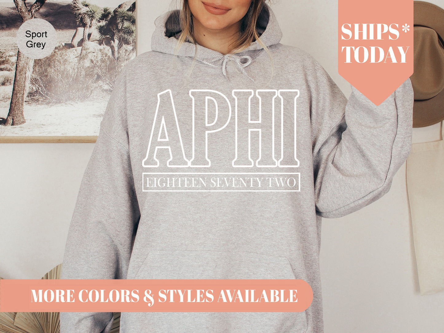 Alpha Phi Stencil Stacked Sorority Hoodie _ 2139g