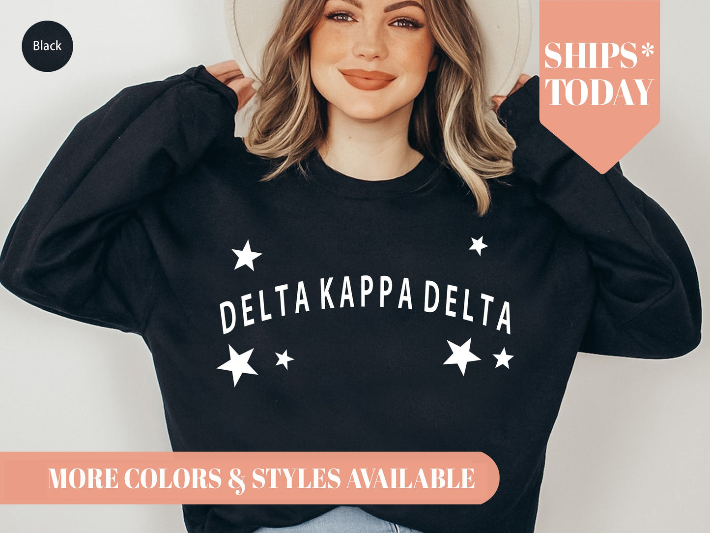 Delta Kappa Delta Arched Star Sorority Sweatshirt _ 3696g