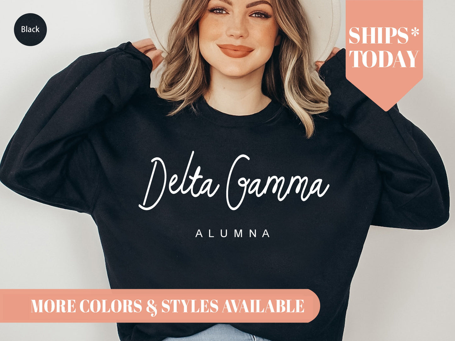 Delta Gamma Flashy Alumna Sorority Sweatshirt _ 2536g