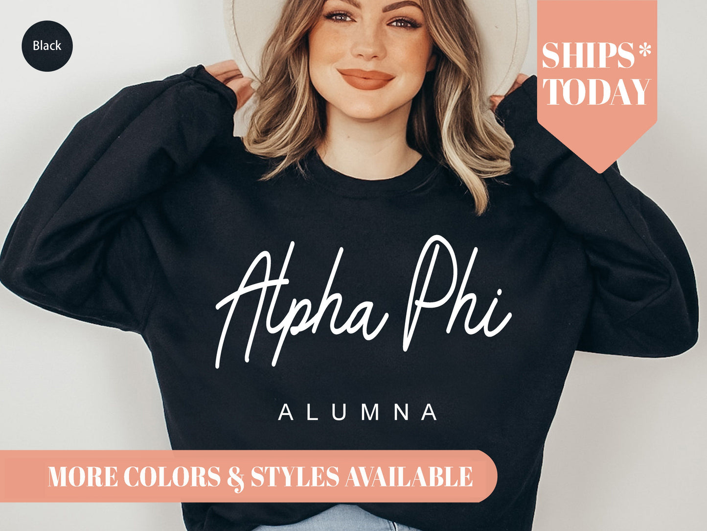 Alpha Phi Flashy Alumna Sorority Sweatshirt _ 2530g