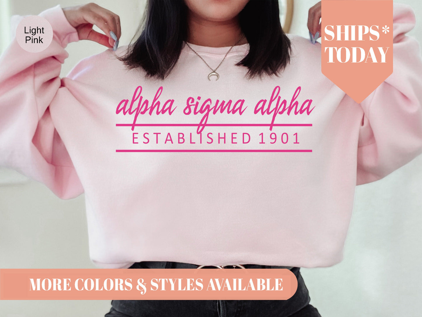 Alpha Sigma Alpha All Pink Sorority Sweatshirt _ 758g