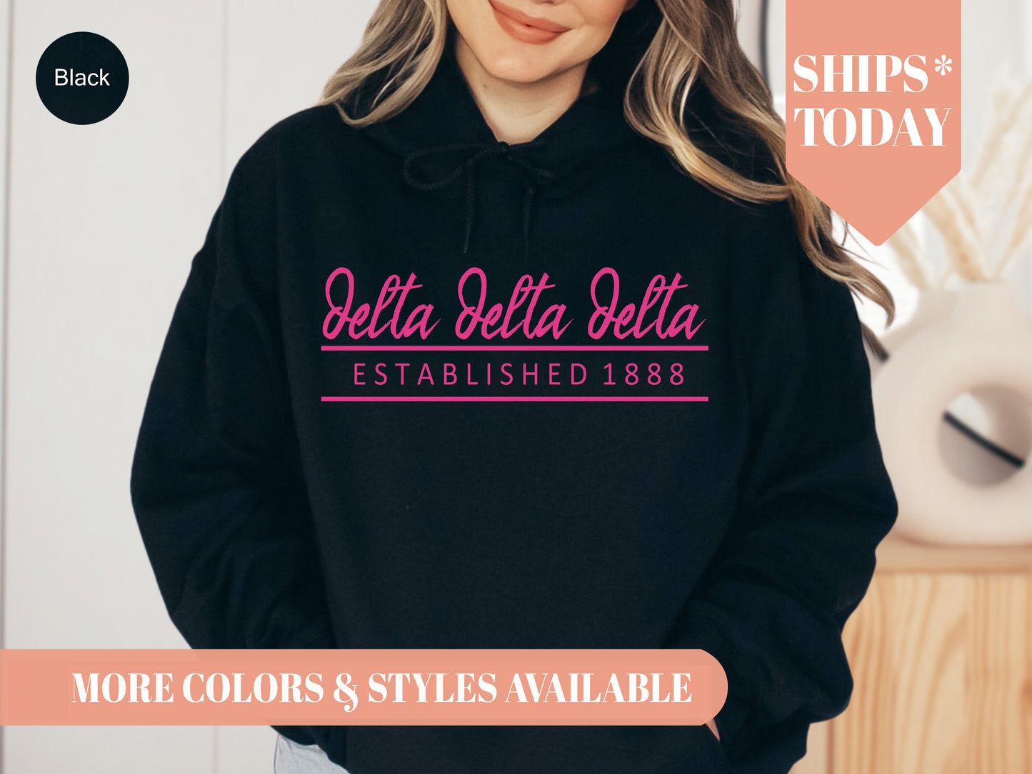 Delta Delta Delta All Pink Sorority Hoodie _ 762g