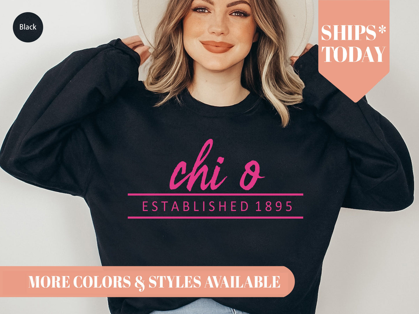 Chi Omega All Pink Sorority Sweatshirt _ 761g