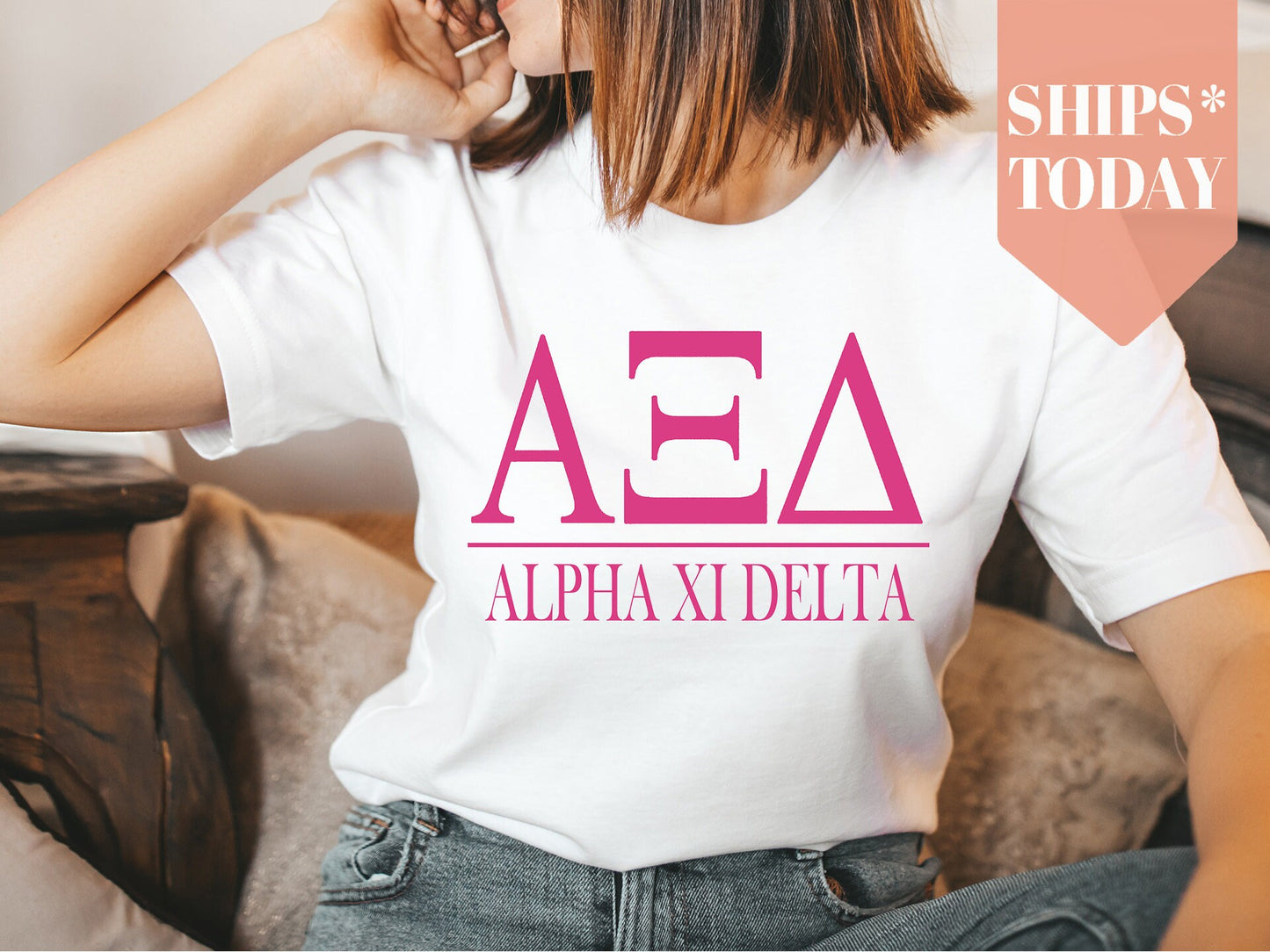 Alpha Xi Delta Loud Letters Sorority T-shirt _ 474g