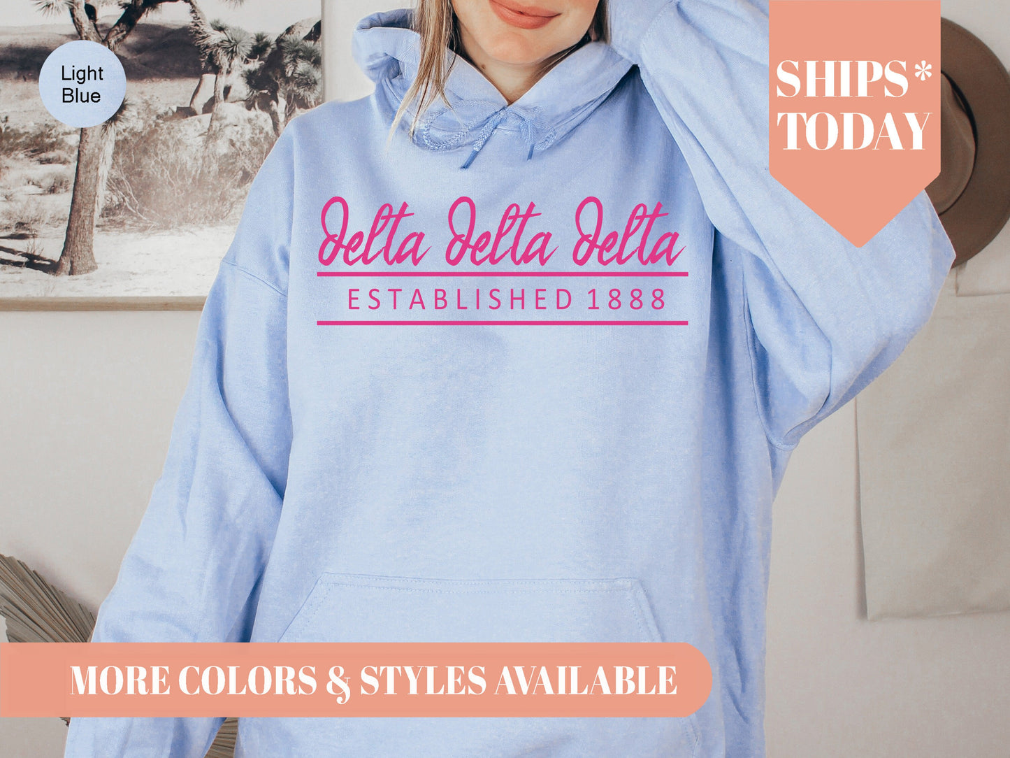 Delta Delta Delta All Pink Sorority Hoodie _ 762g