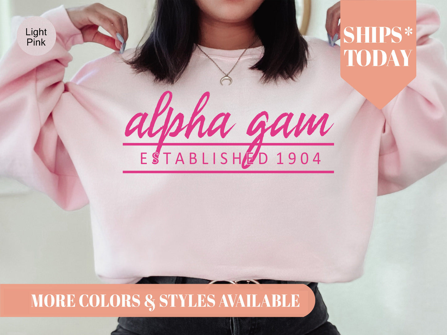 Alpha Gamma Delta All Pink Sorority Sweatshirt _ 755g