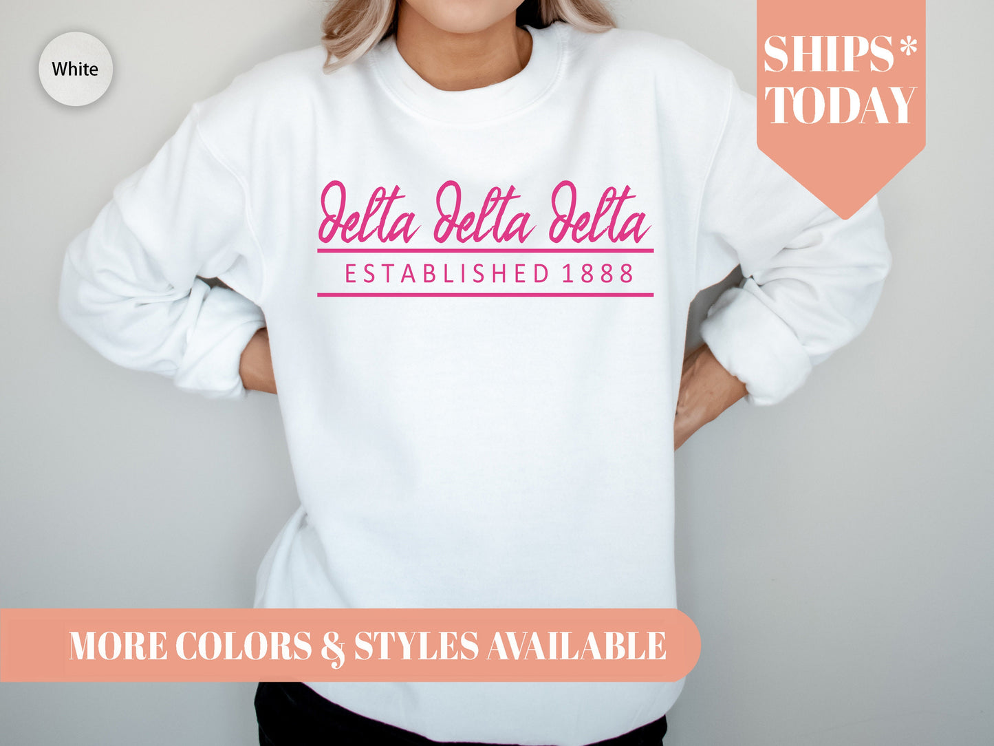 Delta Delta Delta All Pink Sorority Sweatshirt _ 762g