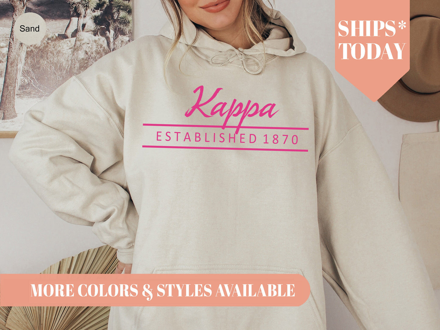 Kappa Kappa Gamma All Pink Sorority Hoodie _ 769g