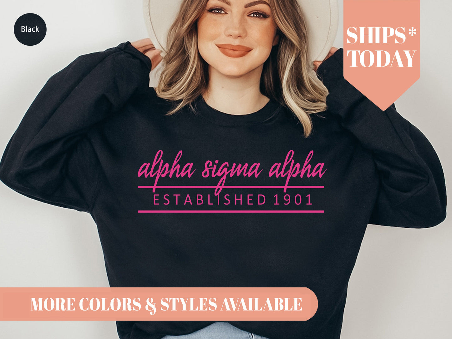 Alpha Sigma Alpha All Pink Sorority Sweatshirt _ 758g