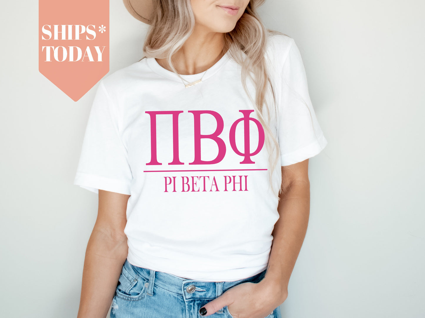 Pi Beta Phi Loud Letters Sorority T-shirt _ 486g