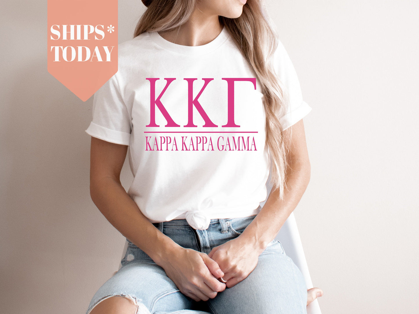 Kappa Kappa Gamma Loud Letters Sorority T-shirt _ 483g