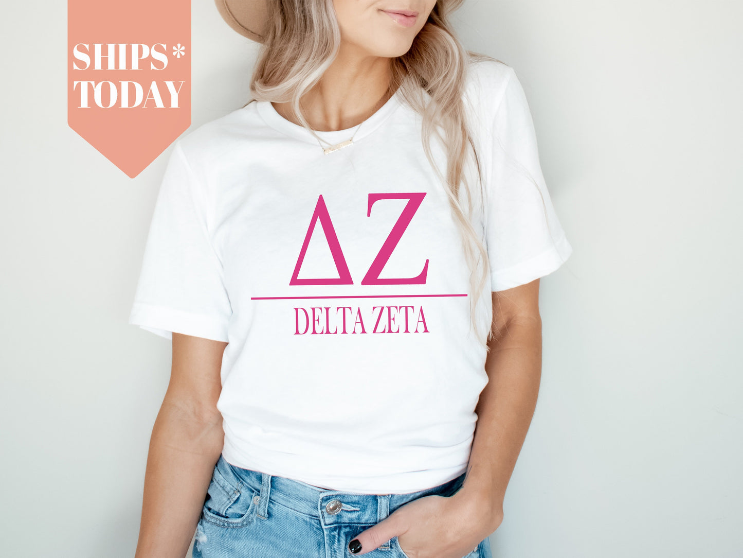 Delta Zeta Loud Letters Sorority T-shirt _ 479g