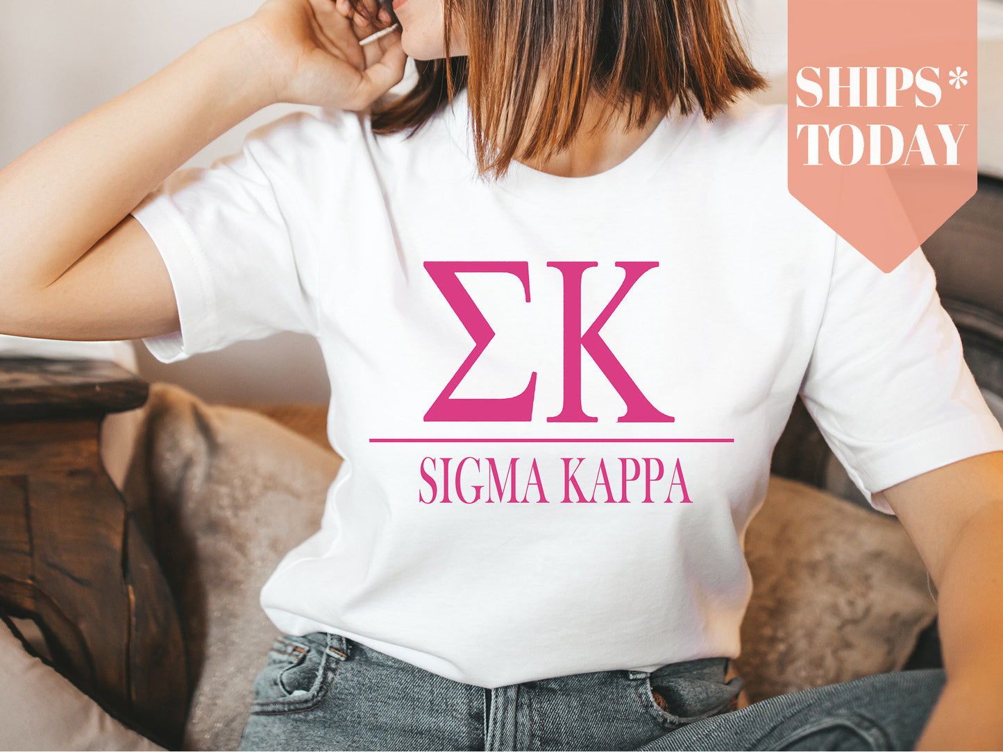 Sigma Kappa Loud Letters Sorority T-shirt _ 488g