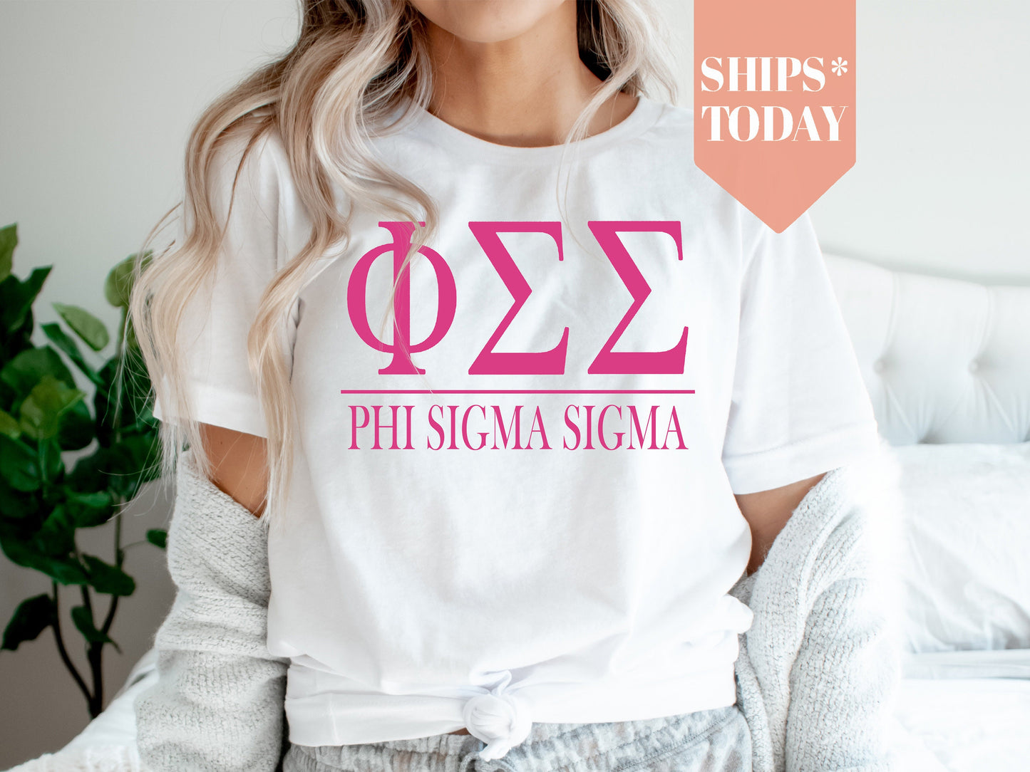 Phi Sigma Sigma Loud Letters Sorority T-shirt _ 485g