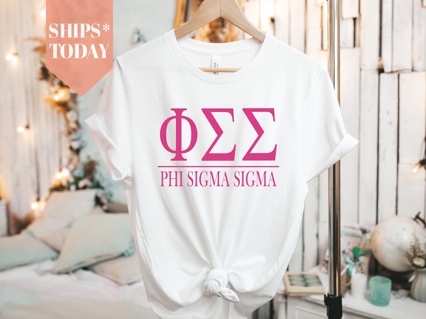 Phi Sigma Sigma Loud Letters Sorority T-shirt _ 485g