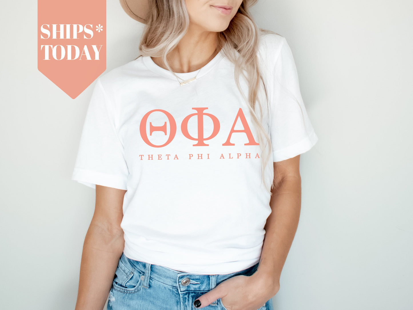Theta Phi Alpha Pink Personality Sorority T-shirt _ 672g