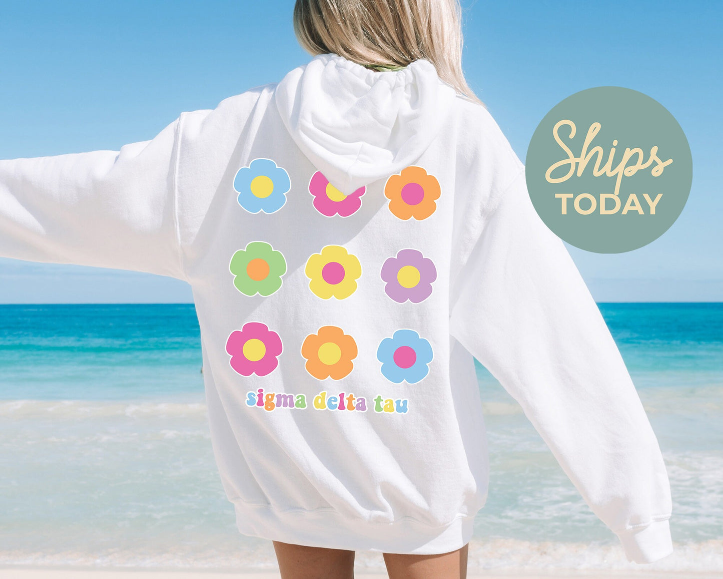 Sigma Delta Tau Floral Bloom Sorority Hoodie _ 32258g