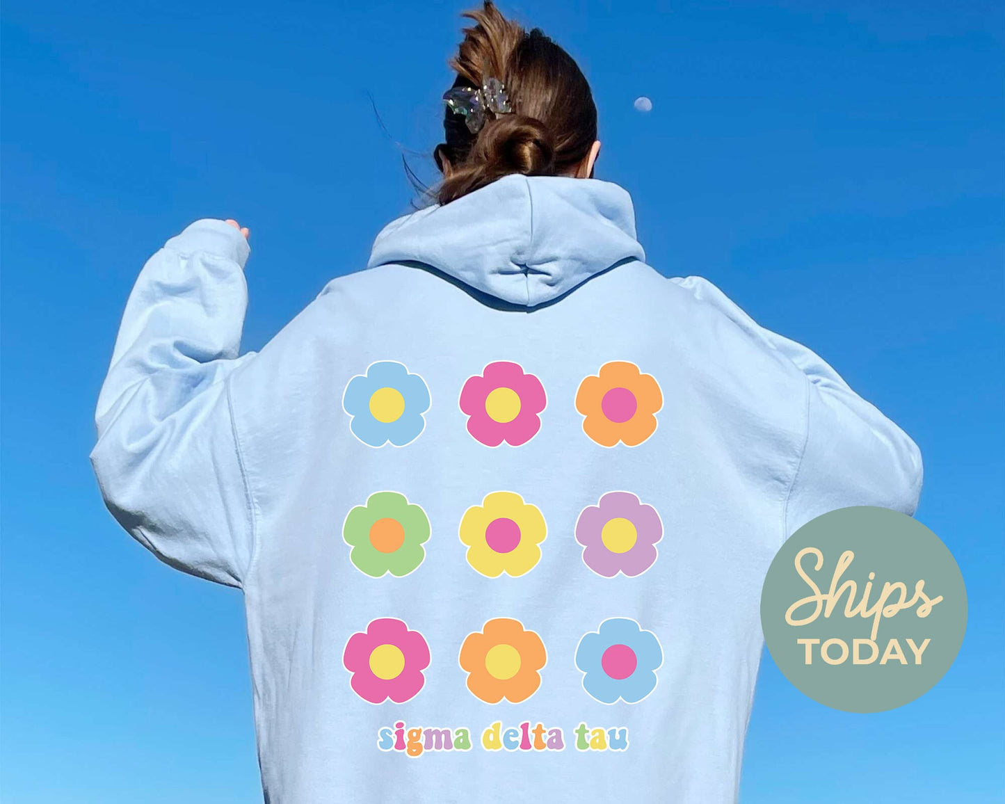 Sigma Delta Tau Floral Bloom Sorority Hoodie _ 32258g