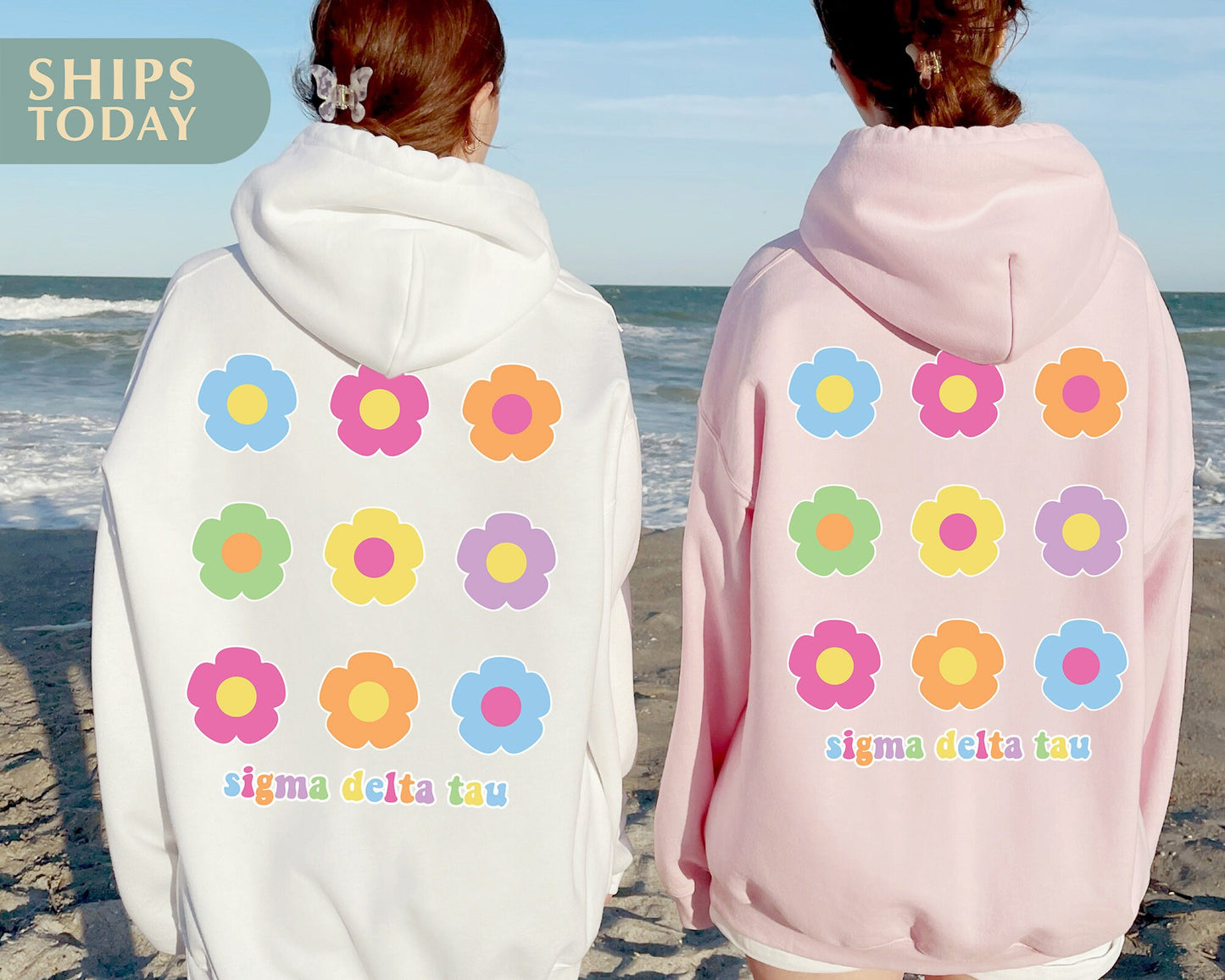Sigma Delta Tau Floral Bloom Sorority Hoodie _ 32258g