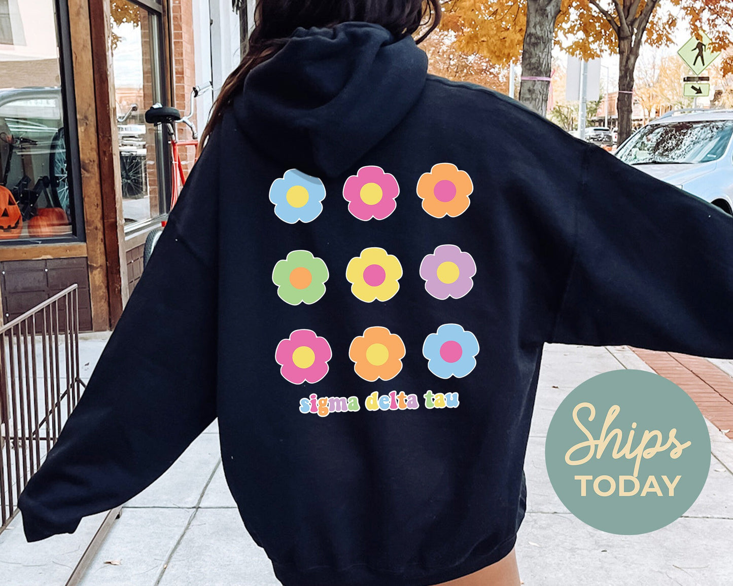 Sigma Delta Tau Floral Bloom Sorority Hoodie _ 32258g