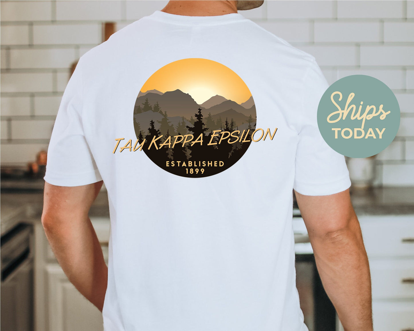 Tau Kappa Epsilon Sunset and Pines Fraternity T-shirt _ 33342g