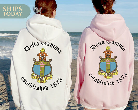 Delta Gamma Old English Crest Sorority Hoodie _ 32931g