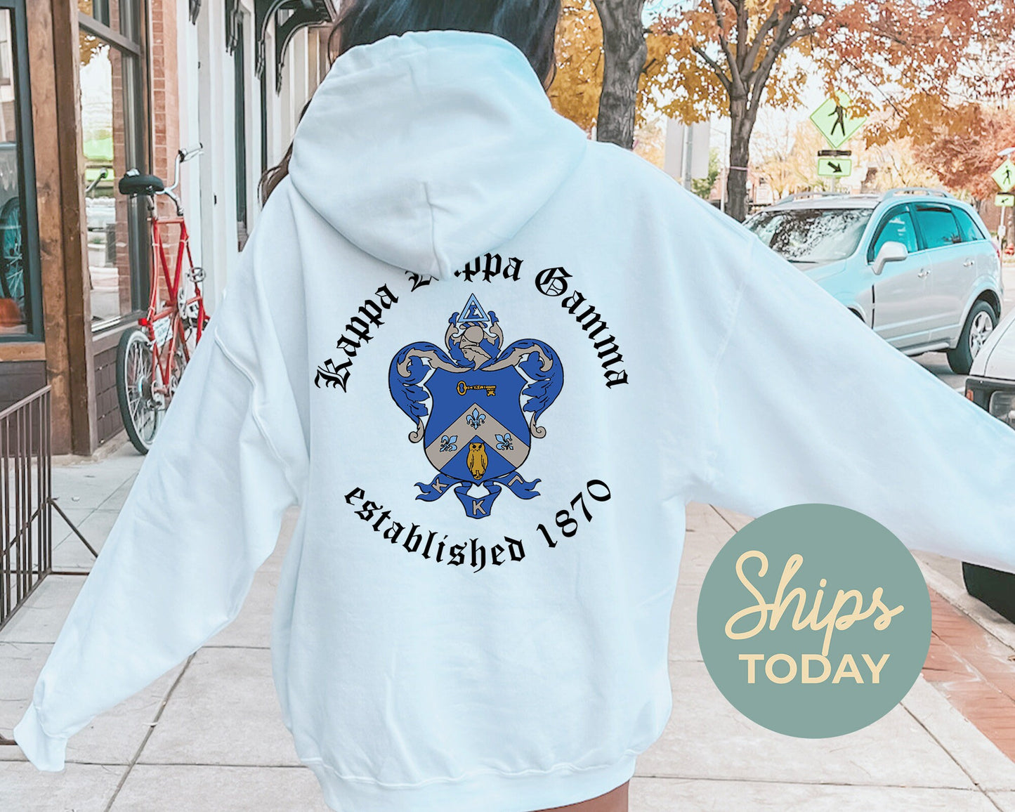 Kappa Kappa Gamma Old English Crest Sorority Hoodie _ 32937g