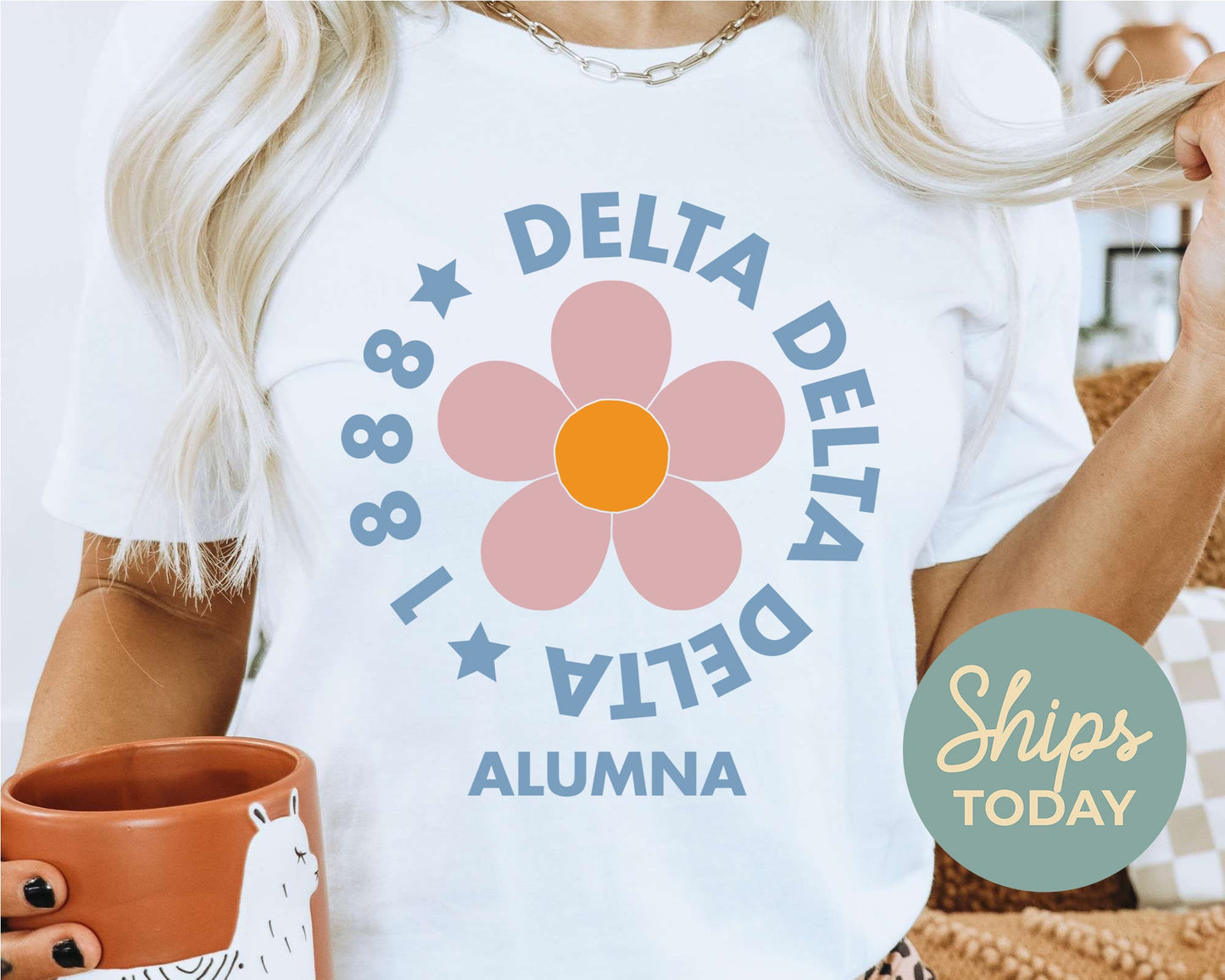 Delta Delta Delta Floral Alumna Sorority T-shirt _ 2561g