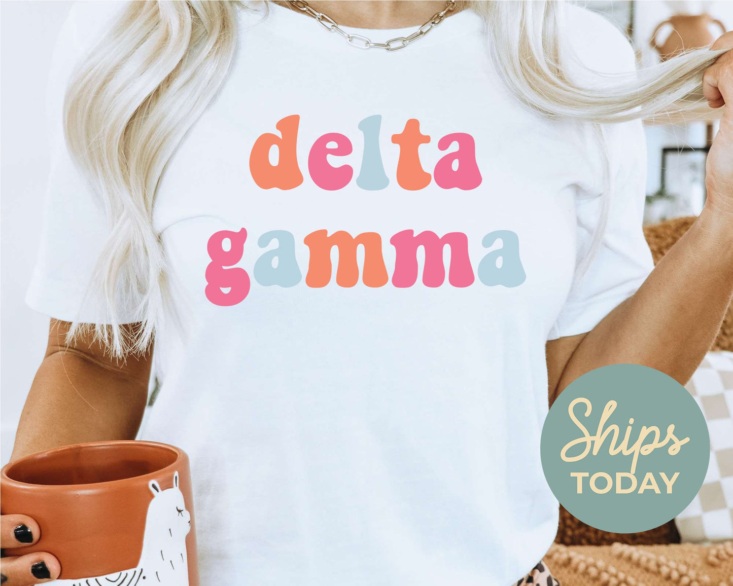 Delta Gamma Vividly Vibrant Sorority T-shirt _ 3160g