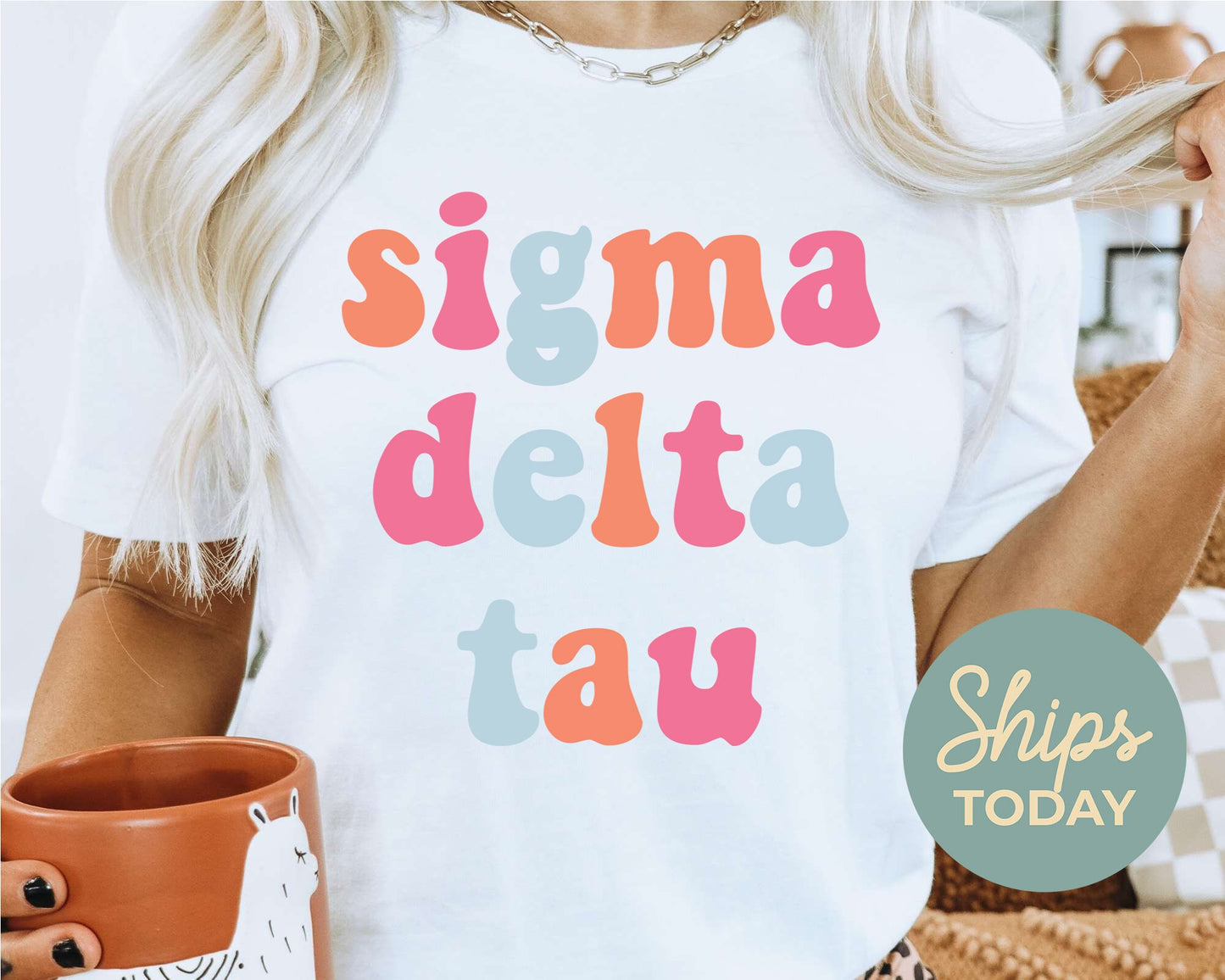 Sigma Delta Tau Vividly Vibrant Sorority T-shirt _ 3170g
