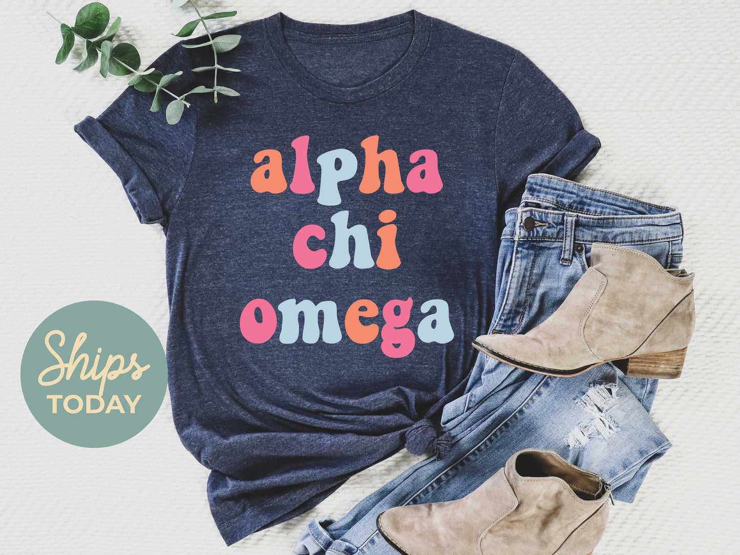 Alpha Chi Omega Vividly Vibrant Sorority T-shirt _ 3149g