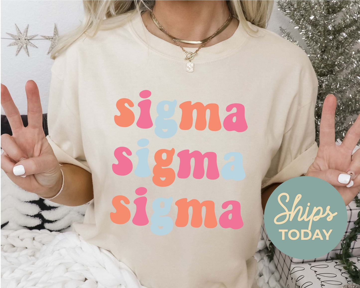 Sigma Sigma Sigma Vividly Vibrant Sorority T-shirt _ 3172g
