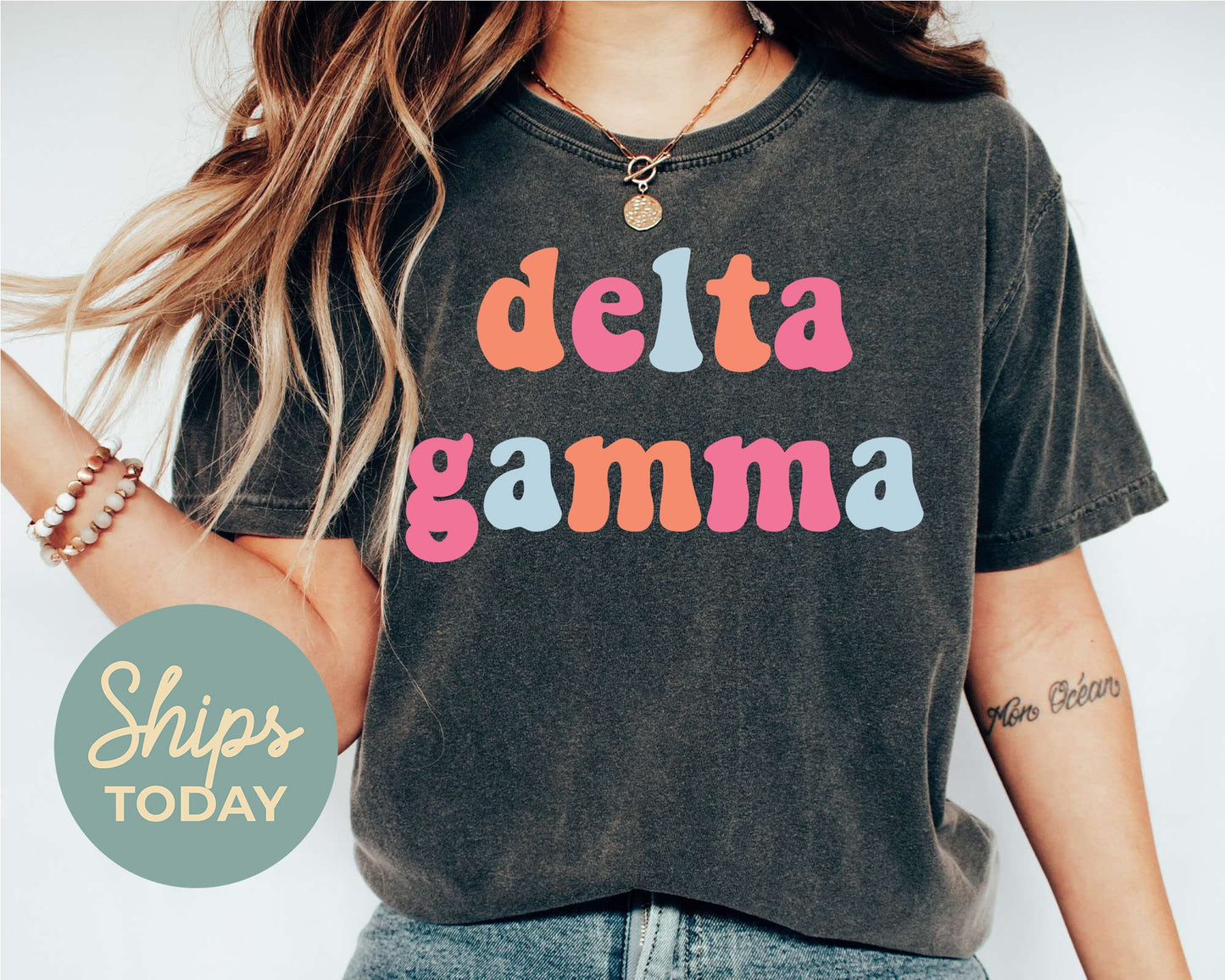 Delta Gamma Vividly Vibrant Sorority T-shirt _ 3160g